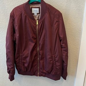 Old Navy Satin Bomber Jacket - Maroon, XL